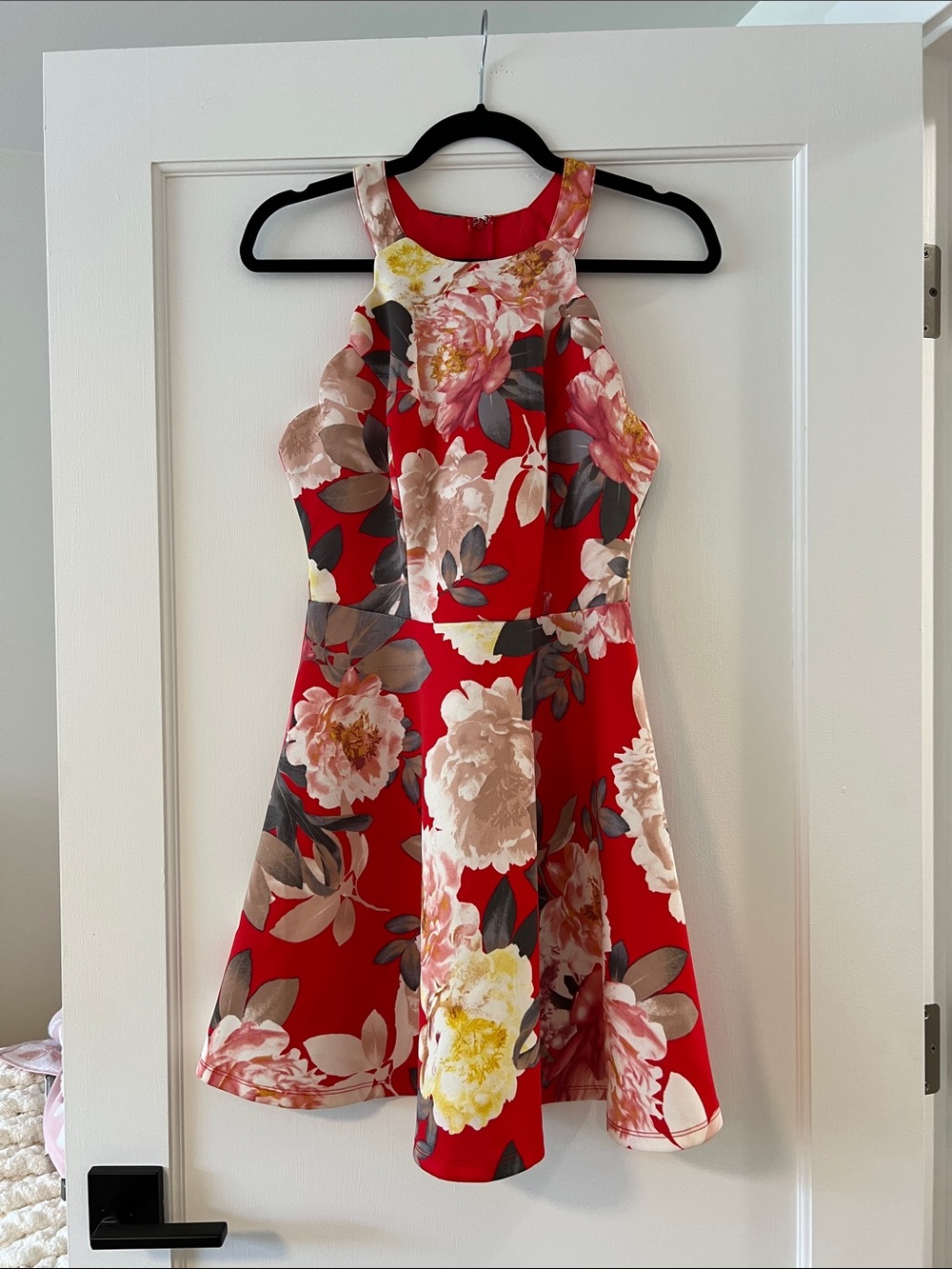 Trixxi Red Floral Halter Mini Dress